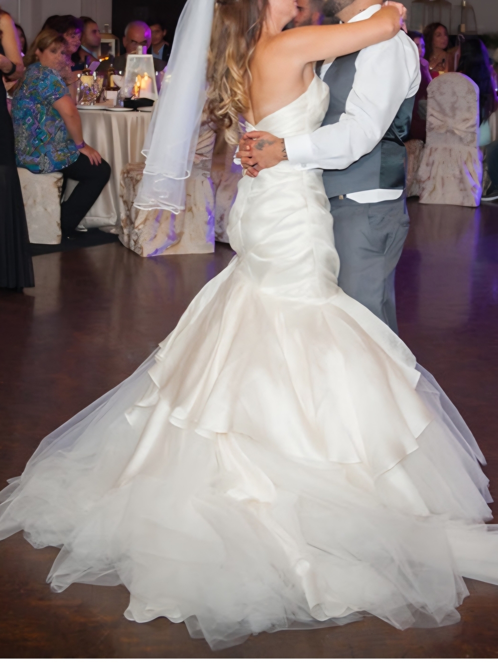 Elegant Strapless Ivory Mermaid Wedding Dress. Vail NoT Included